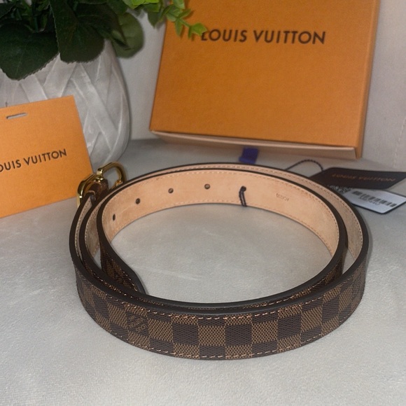 ❌SOLD❌ New Louis Vuitton Women’s Mini Damier Ebene 25MM Belt Size 90❣️ - Picture 11 of 15